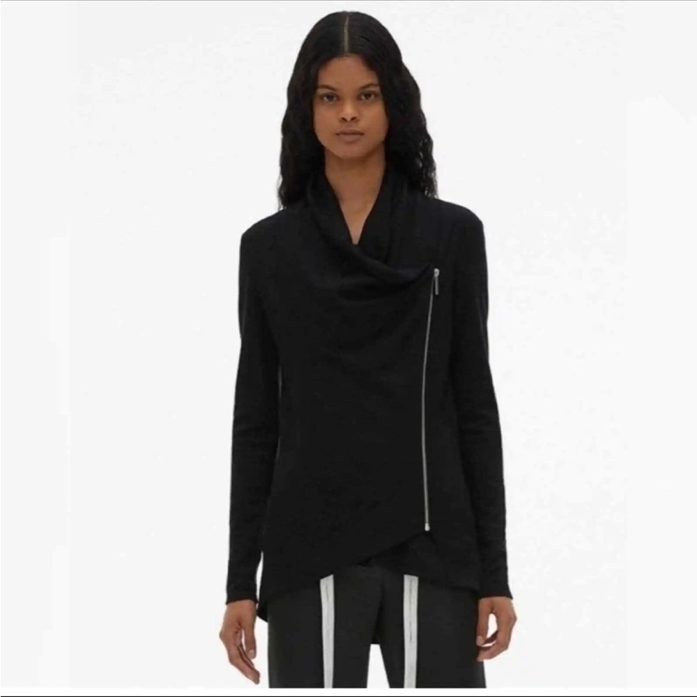 Helmut Lang Villous Asymmetrical Zip Jacket Womens Size Small
